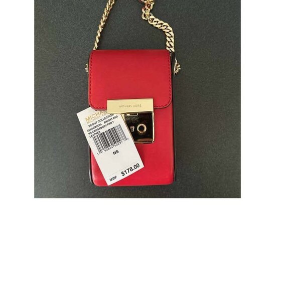 ***NWT**Michael Kors Scout Leather Crossbody Bag - RED - Picture 2 of 5
